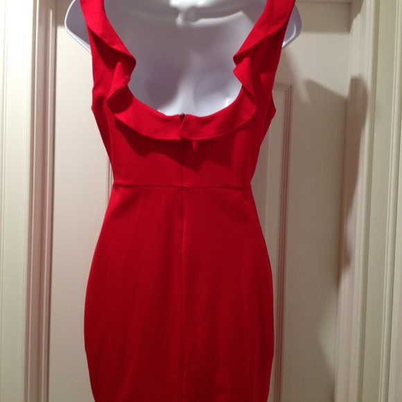 Lulu's Red Ruffle Mini Dress - Picture 3 of 4